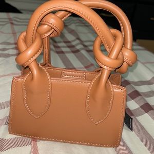 Mini Knot Decor Double Handle Square Bag